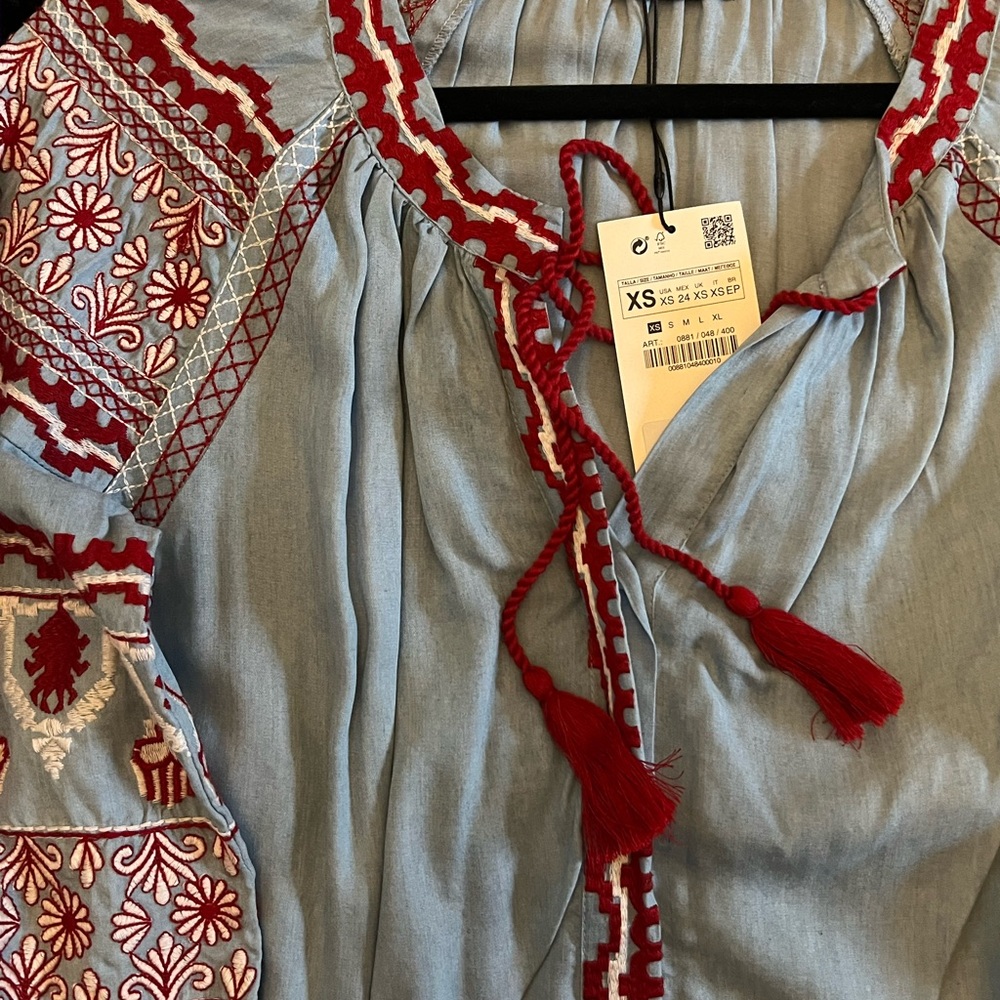 Zara Embroidered Blouse